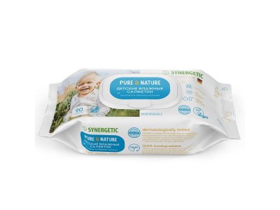 Салфетки влажные Synergetic Pure&Nature, пантенол и овсяное молочко, 90 шт 1-00461109_2