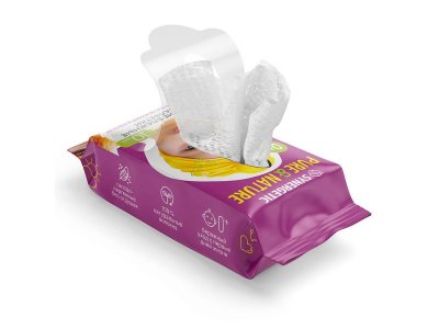 Салфетки влажные Synergetic Pure&Nature, алоэ вера и нежный хлопок, 8*10 шт 1-00461110_8