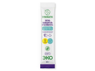 Пятновыводитель-отбеливатель Synergetic кислородный, гипоаллергенный, без запаха, 4 стирки, 100 г 1-00368127_3