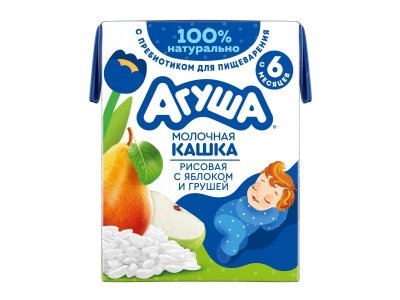Каша Агуша Засыпай-ка молочная Рис-яблоко-груша 2,7% 200 мл 1-00196368_1