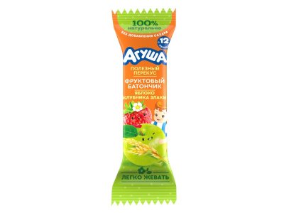 Батончик Агуша Яблоко, клубника, злаки, 15 г 1-00266911_1