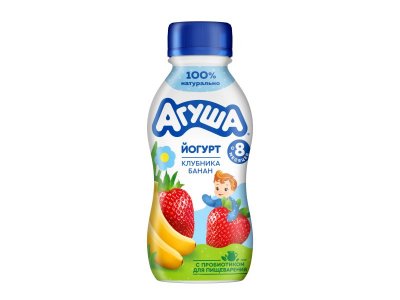 Йогурт питьевой Агуша Клубника, банан 2,7% 180 г 1-00349277_1