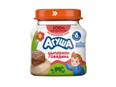 Пюре Агуша Цыпленок-Говядина 80 г 100093145