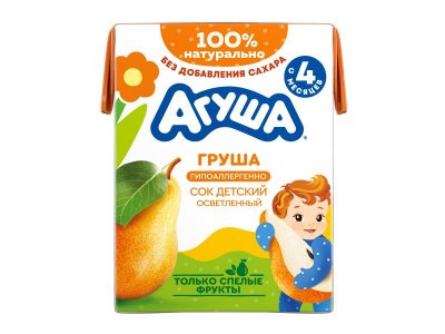 Сок Агуша осветленный, Груша с 4 мес. 200 мл 1-00206755_1