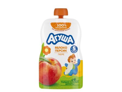 Пюре Агуша Я сам, Яблоко, персик 90 г, дойпак 1-00206760_1