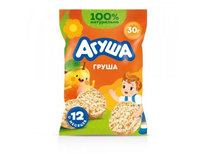 Хлебцы - мини Агуша рисовые Груша 30 г 1-00236751_1