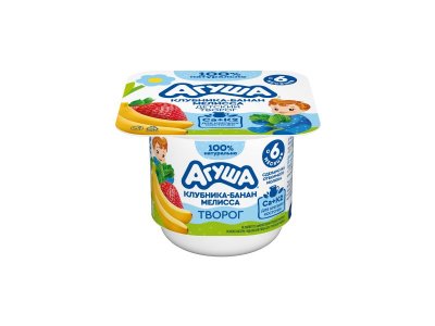 Творог Агуша Засыпай-ка Клубника, банан, мелисса 3,8% 100 г 1-00243364_1