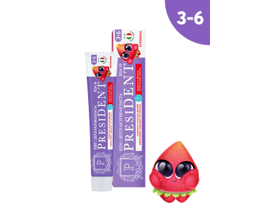 Зубная паста President 3-6+ Клубника 70 г 100461474