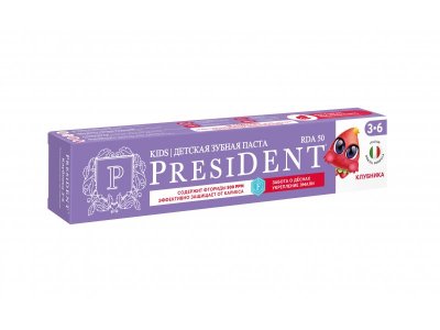 Зубная паста President 3-6+ Клубника 70 г 1-00461474_2