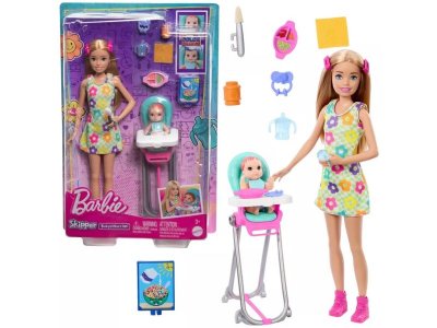 Набор игровой Barbie Skipper Babysitters Inc Барби 27 см, работает няней с куклой-малышом, 6 см, с а 1-00457574_1