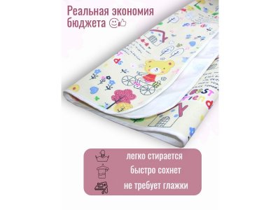 Пелёнка для коляски Multi diapers непромокаемая из ультрасофта, 50*70 см 1-00461541_2