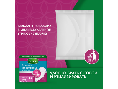 Прокладки урологические Depend Ultra Mini 12 шт 1-00253146_7