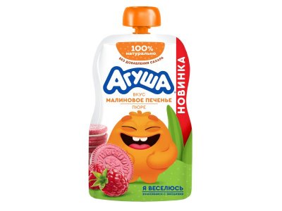 Пюре Агуша Малиновое печенье со злаками и молоком с 8 мес., 80 г 1-00462899_2