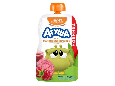 Пюре Агуша Малиновое печенье со злаками и молоком с 8 мес., 80 г 1-00462899_3