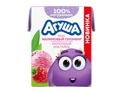Коктейль молочный Агуша Малиновый пломбир 2 %, 190 мл 1-00462900_2