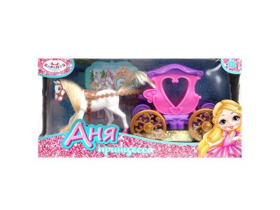 Аксессуары для кукол Карапуз Карета и лошадь разноцветный 100463047