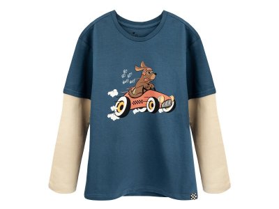 Лонгслив Palloncino Dinosaurs skate синий 100460787