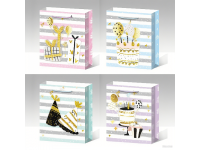 Пакет подарочный Top Shine Полоски 31*40*12 см в ассорт. 100457493