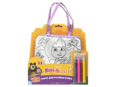 Набор для росписи Мульти Арт Сумка-трапеция Маша и Медведь разноцветный 100465058