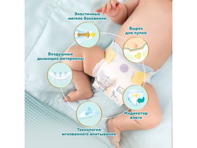 Подгузники Pampers Premium Care 1 2-5 кг, 102 шт. Giant pack 1-00276718_4
