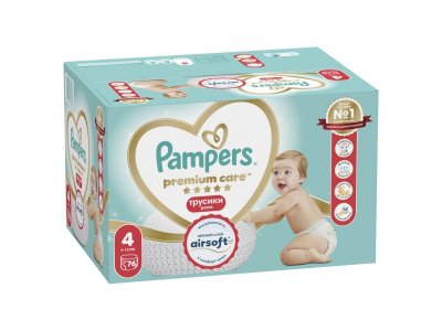 Подгузники-трусики Pampers Premium Care Pants Maxi 9-15 кг 76 шт. Мега бокс 1-00287802_1