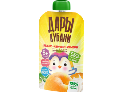 Пюре Дары Кубани Яблоки и абрикосы со сливками с 6 мес., 90 г 1-00464167_3