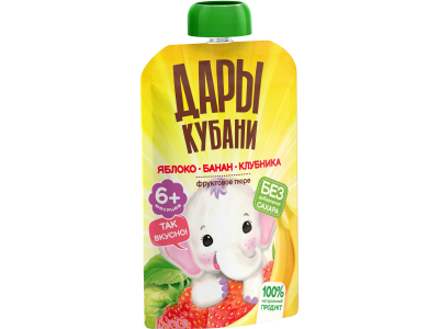Пюре Дары Кубани Яблоки, бананы и клубника с 8 мес., 90 г 1-00464168_2