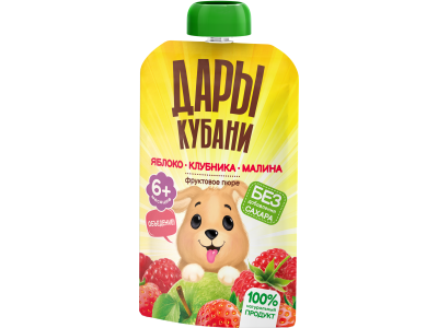 Пюре Дары Кубани Яблоки, клубника и малина с 6 мес., 90 г 1-00464169_3