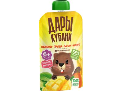 Пюре Дары Кубани Яблоки, груши, бананы и манго с 6 мес., 90 г 1-00464170_2