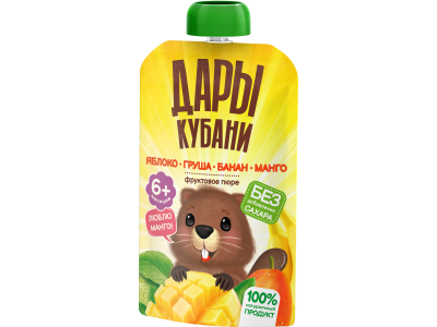 Пюре Дары Кубани Яблоки, груши, бананы и манго с 6 мес., 90 г 1-00464170_3