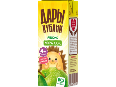Сок Дары Кубани яблочный восстановленный осветленный 125 мл 1-00464140_2