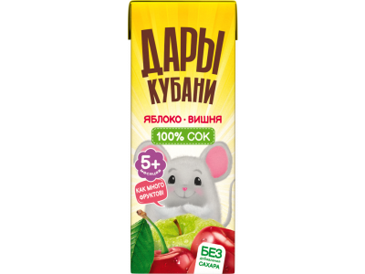 Сок Дары Кубани яблочно-вишневый восстановленный осветленный 200 мл 100464145