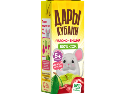 Сок Дары Кубани яблочно-вишневый восстановленный осветленный 125 мл 1-00464141_2