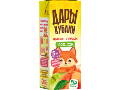 Сок Дары Кубани яблочно-персиковый восстановленный с мякотью 200 мл 1-00464147_3