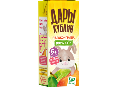 Сок Дары Кубани яблочно-грушевый восстановленный осветленный 200 мл 1-00464148_3