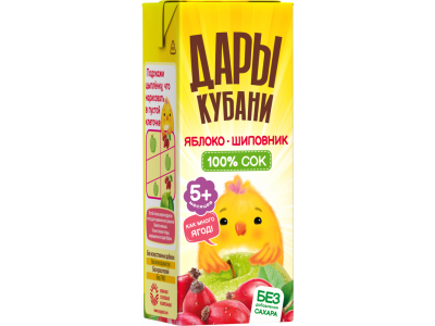 Сок Дары Кубани яблочно-шиповниковый восстановленный осветленный 200 мл 1-00464151_3