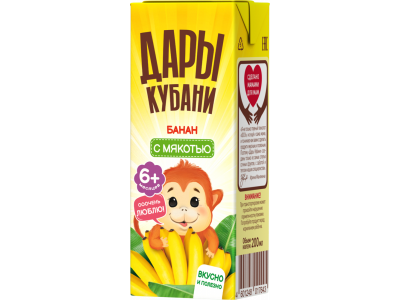 Нектар Дары Кубани банановый с мякотью 200 мл 1-00464152_2