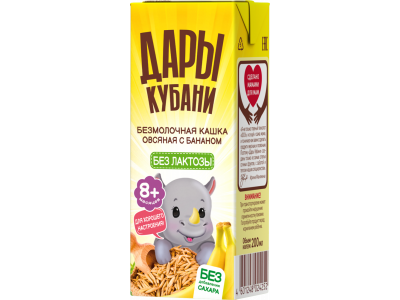 Кашка Дары Кубани безмолочная овсяная с бананом, обогащён. витаминами и минер.  веществами 200 мл 1-00464153_2