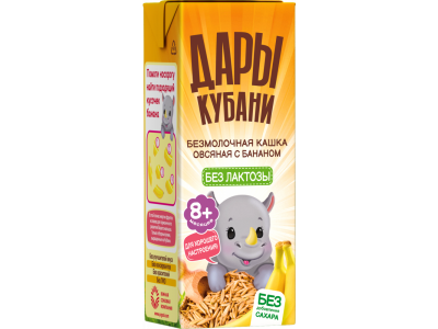 Кашка Дары Кубани безмолочная овсяная с бананом, обогащён. витаминами и минер.  веществами 200 мл 1-00464153_3