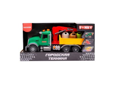 Набор игровой Funky Toys Городская техника. Машина-манипулятор фрикцион., подъем. кран, свет/звук, 3 1-00464968_2