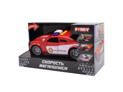 Игрушка Funky Toys Машинка фрикцион. Скорость мегаполиса. Пожарная машина, откр. двери, свет/звук, 2 1-00464970_5