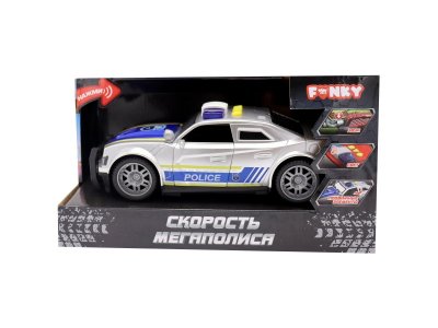 Игрушка Funky Toys Машинка фрикцион. Скорость мегаполиса. Полицейская машина, откр. двери, свет/звук 1-00464971_5