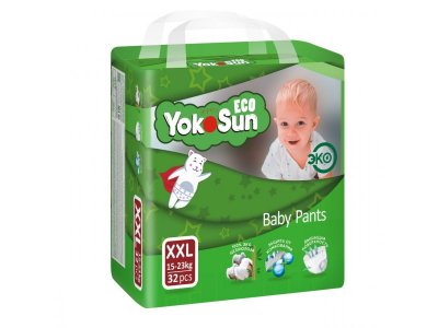 Подгузники-трусики YokoSun Eco XXL 15-23 кг, 32 шт. 1-00467072_3