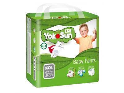 Подгузники-трусики YokoSun Eco XXXL 20-30 кг, 24 шт. 1-00467073_3