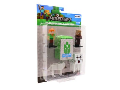 Набор коллекционных фигурок Minecraft Волк, сельский житель, Гаст, Алекс и Хранитель, 5 шт. 1-00467078_6