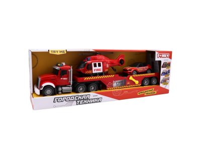 Игрушка Funky Toys Машинка фрикцион. Городская техника. Пожарный эвакуатор, свет/звук, 53 см 1-00464963_7