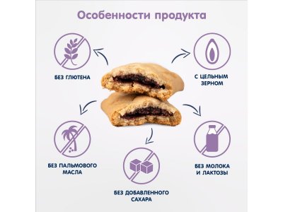 Печенье Fleur Alpine безглютеновое, с черничной начинкой 132 г 1-00467884_3