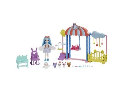 Набор игровой Mattel Enchantimals Детская площадка, кукла, качели, стул, телефон, кроватка, башня дл 100457600