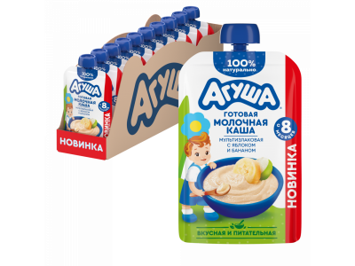 Каша Агуша Мультизлаковая с яблоком и бананом 100 г 1-00468573_2