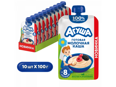 Каша Агуша пшенично-овсяная Яблоко ежевика малина 100 г 1-00468574_3